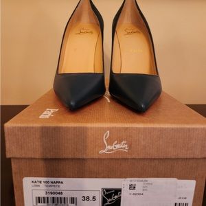 New Christian Louboutin Blue Kate 100 Nappa Leather Pumps